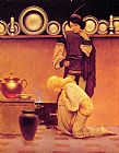 Maxfield Parrish Canvas Paintings - Lady Violetta and the Knave